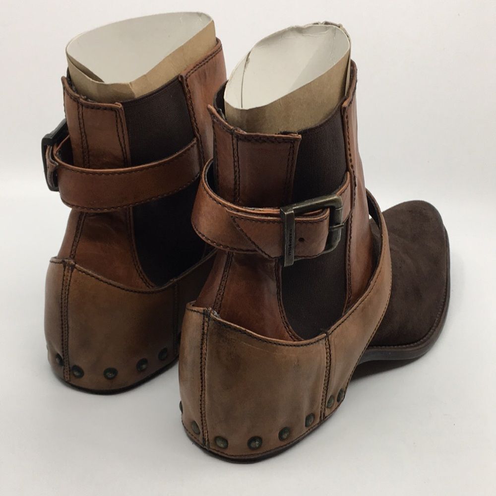 Marco Delli Tyler Ankle Boots mahogany suede and British tan leather Sz EU 42 M9 - Picture 2 of 16